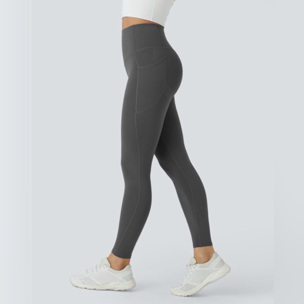 Halara Ultra Sculpt NWT grey leggings high waist workout size large 7/8 length